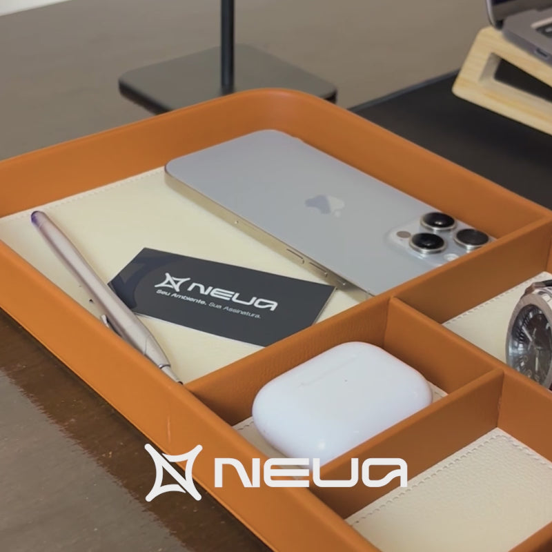 Bandeja Organizadora de Mesa em Couro | N-Sense