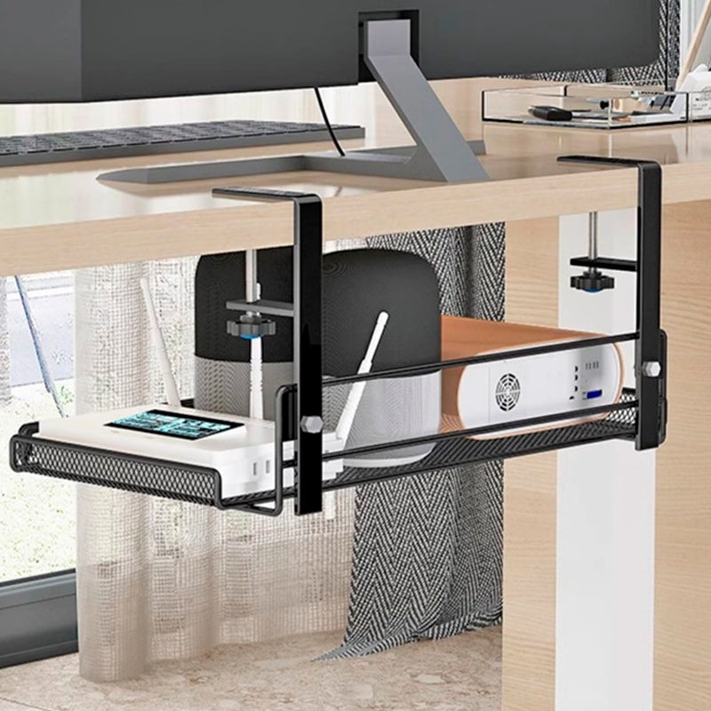 Bandeja Organizadora de Cabos Stand N-Sense Neua preta organização de cabos mesa escritório fixador sem furos