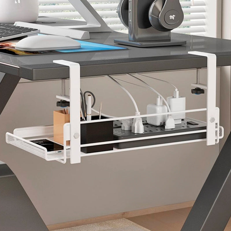 Bandeja Organizadora de Cabos Stand N-Sense Neua branca organização de cabos mesa escritório fixador sem furos