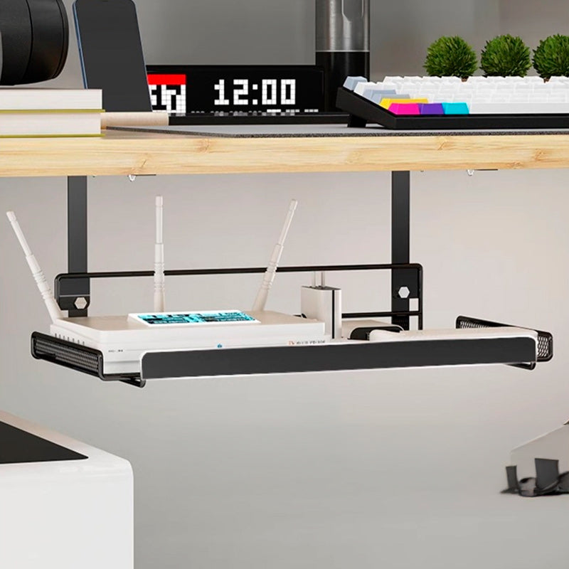 Bandeja Organizadora de Cabos Stand N-Sense Neua preta organização de cabos mesa escritório fixador sem furos