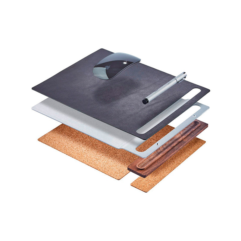 mousepad sentro exclusive neua preto mousepad com suporte pra caneta de madeira acessório premium para escritório home office grovemade