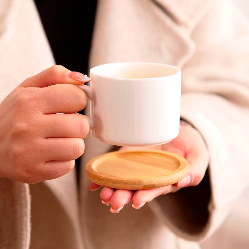 Porta Copos em Madeira Exclusive neua madeira de clara bamboo bambu xícara setup