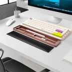 Descanso de Pulso e Organizador de Mesa Exclusive neua descanso de pulso em madeira e couro premium acessório ergonomia