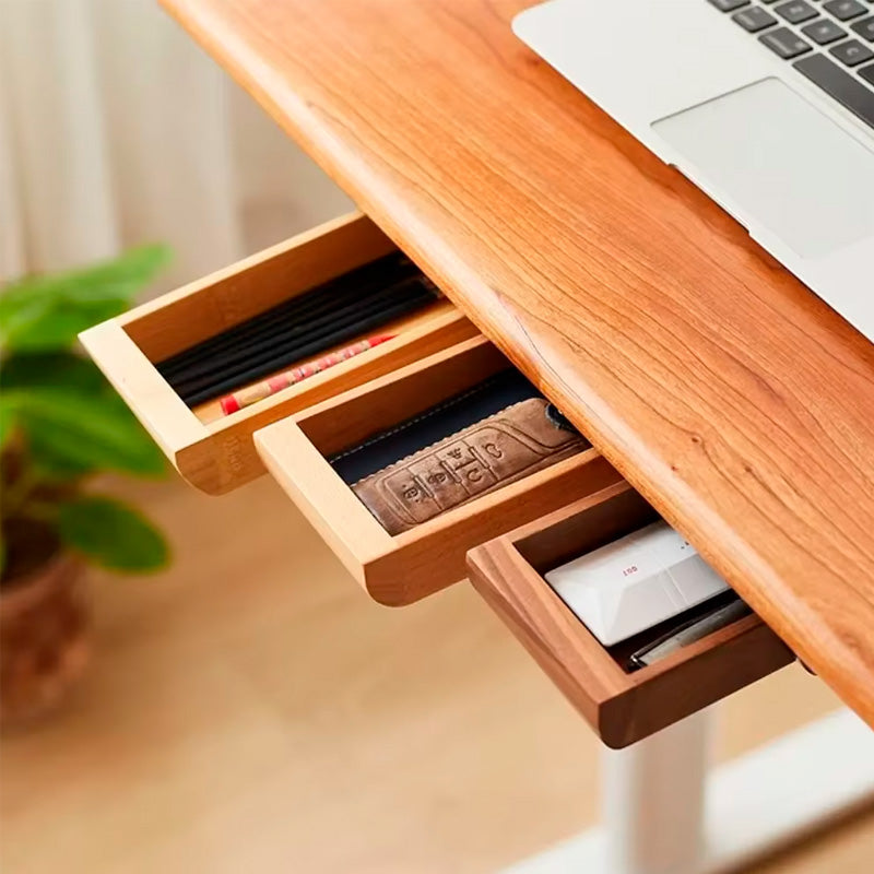 gaveta organizadora oculta embaixo da mesa neua exclusive madeira cerejeira