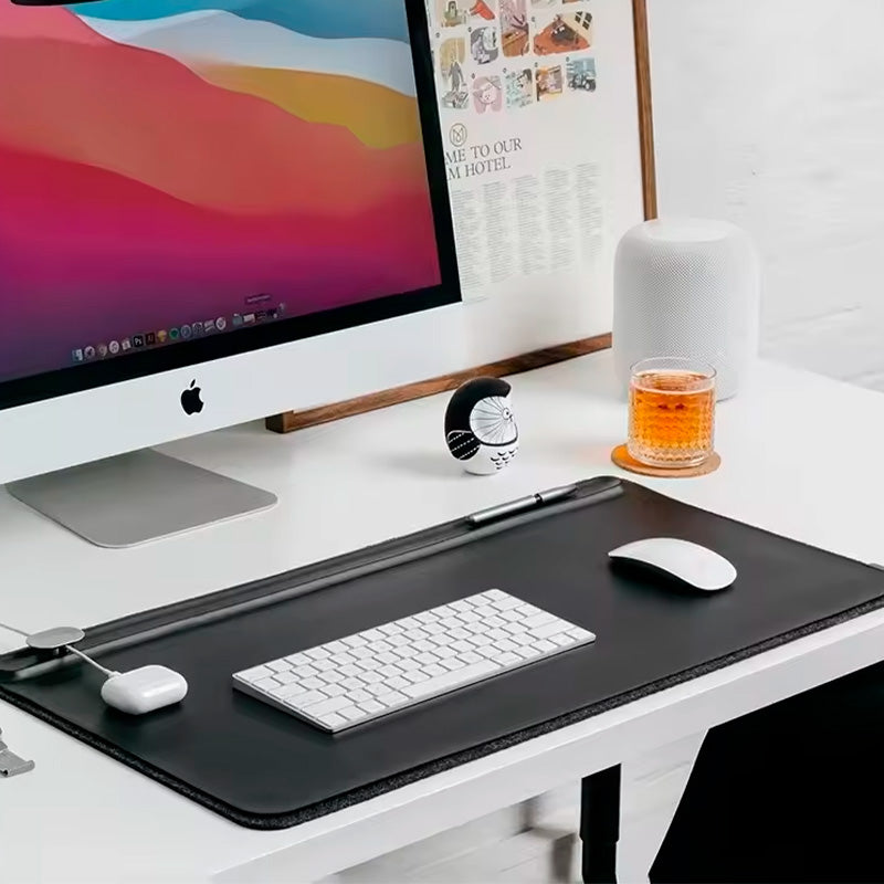 Desk Pad Singular de Couro com Suporte Exclusive preto neua