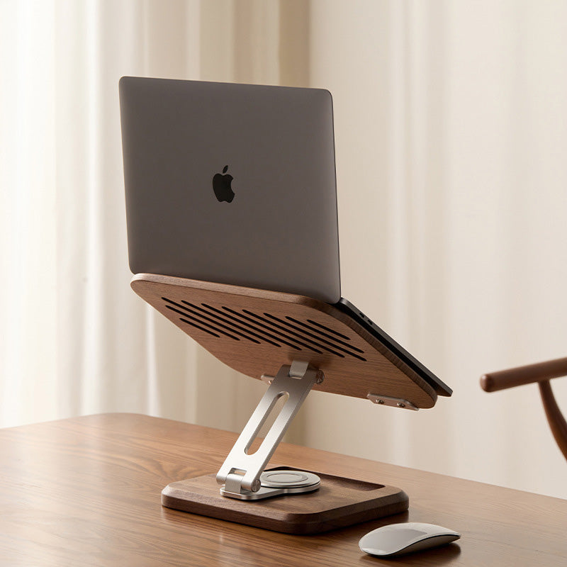 Suporte para Notebook Riser - Rotativo em Madeira