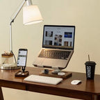 suporte de madeira para notebook articular neua exclusive