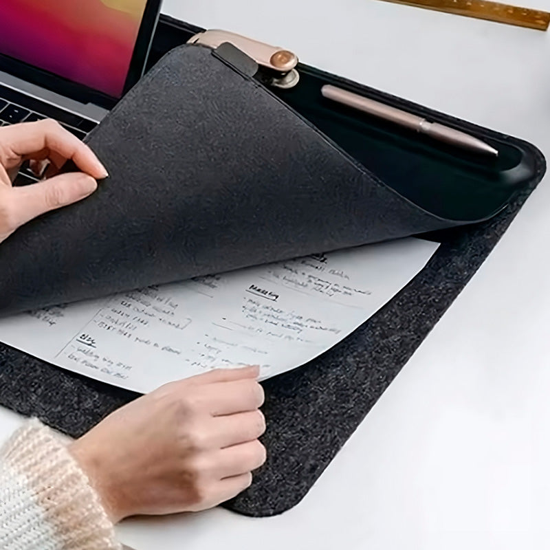 Desk Pad Singular de Couro com Suporte Exclusive preto neua