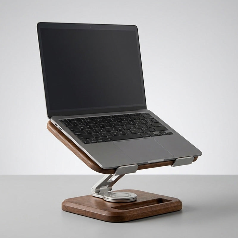 Suporte para Notebook Riser - Rotativo em Madeira