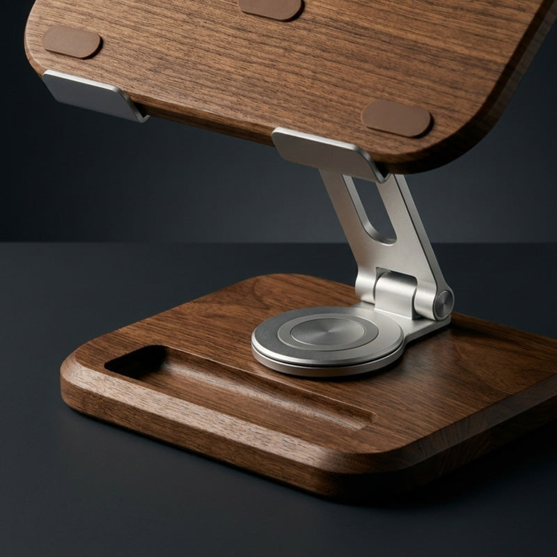 Suporte para Notebook Riser - Rotativo em Madeira